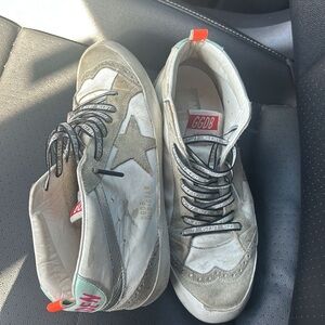 Golden Goose Gray and White High-Tops